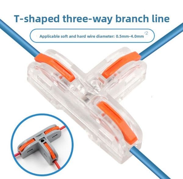 Quick connection terminal PCT-212, lamp connector, replaces electrical tape, push-type wire splitter