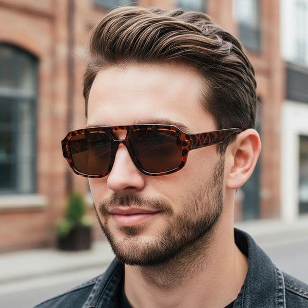 New fashion retro double-bridge small-frame versatile sunglasses, trendy and unique unisex sun glasses with a high-end feel