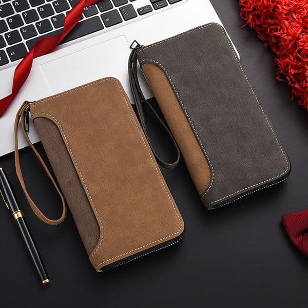 2026 New Men's Long Wallet Multifunctional Clutch Large Capacity Personalized Zipper Coin Purse Mobile Phone Bag