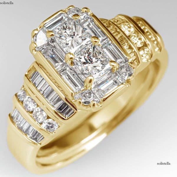 Wish Wedding Jewelry Fashionable Engagement Proposal Diamond for Women Simple Full-Inlaid T-Cut Moissanite Ring