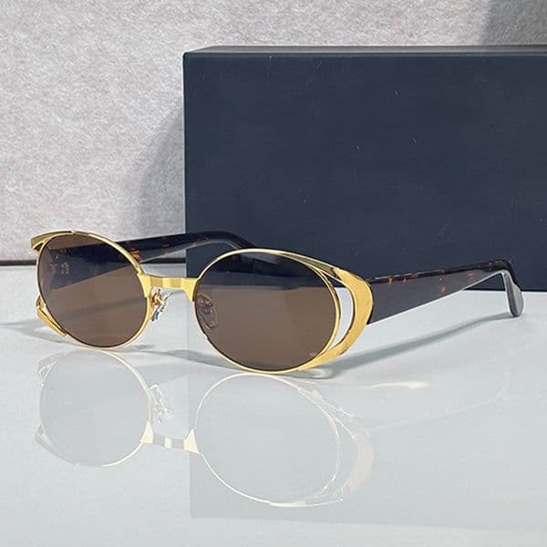 CH08848 Designer brand oval sunglasses womens fashionable high quality metal frame oval glasses outdoor decoration womans casual daily wear sunglasses