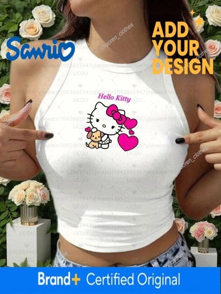 Women's Y2K Elegant Fashion Summer Round Neck Tank Hello Kitty Print Street Style Casual Top