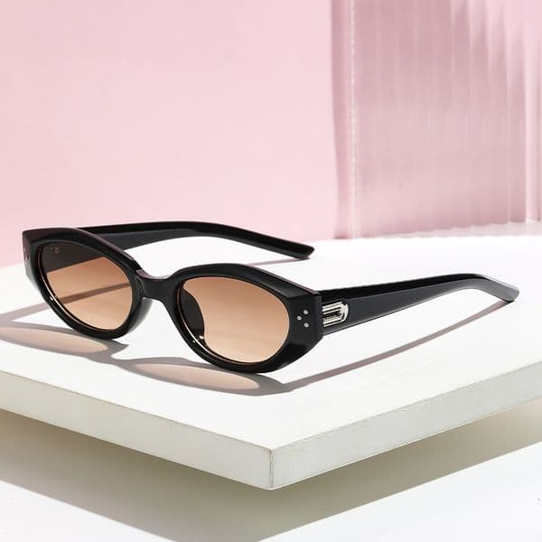 Retro for men and women, popular cat-eye small-frame trendy glasses with a high-end feel, summer sun protection, live-streaming sunglasses