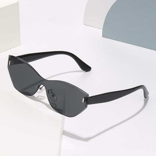 Irregular Frameless Cut Edge Fashion Style One-piece UV Protection High-end Sunglasses