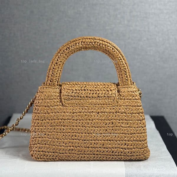 Mirror quality 12A Designer Mini Bag woven bag Tote Handbag Lady Shoulder Bag 26C early spring weaving Mini Crossbody Bag straw bag Luxury raffia grass Handbag