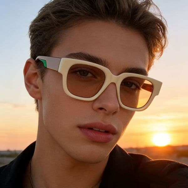 New stylish square-frame sunglasses, trendy unique, suitable fashion, street style, outdoor thick-rimmed glasses for both men and
