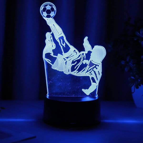 3D 7-Color Football Player Night Light, Sports Home Decoration Desktop Creative Desk Lamp