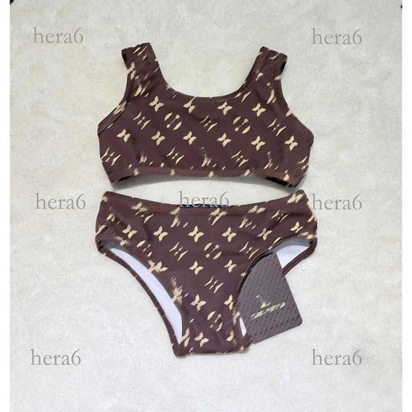 Brand baby Swimsuit kids Two piece set Designer girls swimwear Size 90-160 CM Seaside travel clothing child Beach Bikinis