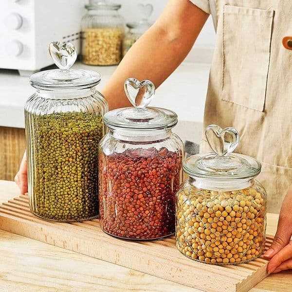 Bestseller Creative Sealed Storage Jar Household Grade Glass Bottle With Lid Transparent Fruit Tank Kitchen Food Container Ddmytues