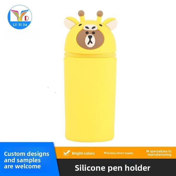 Wholesale Creative Silicone Pen Holder for Back-to-School Season Student Office Desk Organizer Stationery Storage Box
