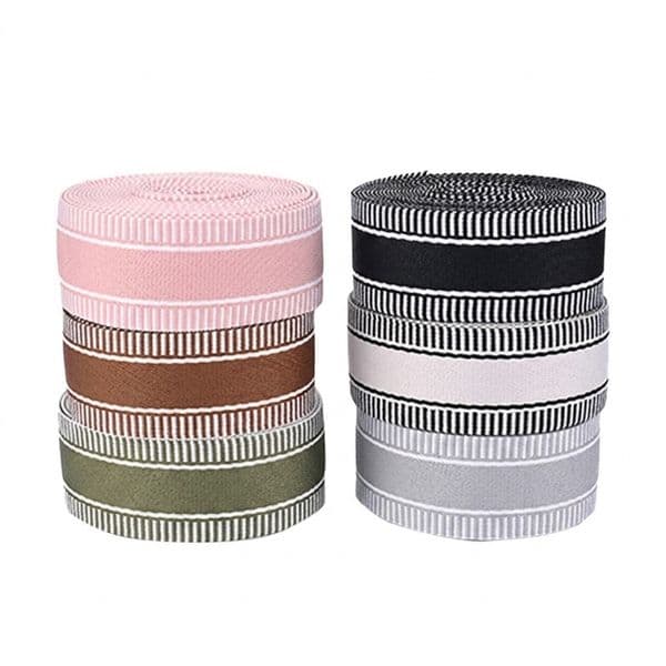 Manufacturer wholesale polyester two-tone jacquard plain lock-edged webbing, shoulder waist belts, backpack straps, woven straps