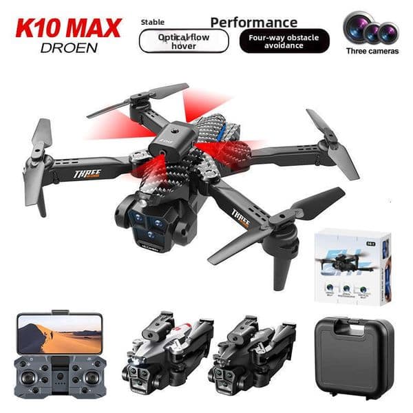 K10max Drone Obstacle Avoidance Remote Control Aircraft Optical Flow Hovering Three-Lens HD Aerial Photography Quadcopter Kuhangxin 2026417
