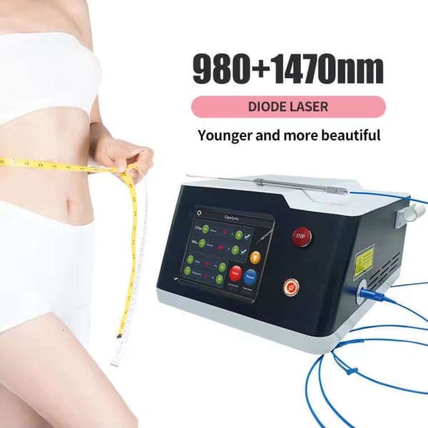 Ace Clinic Use Portable Lipolysis Fat Reduction Diode Laser Double Wavelength 980Nm + 1470Nm Machine For Effective Body Slimming And Body Contour