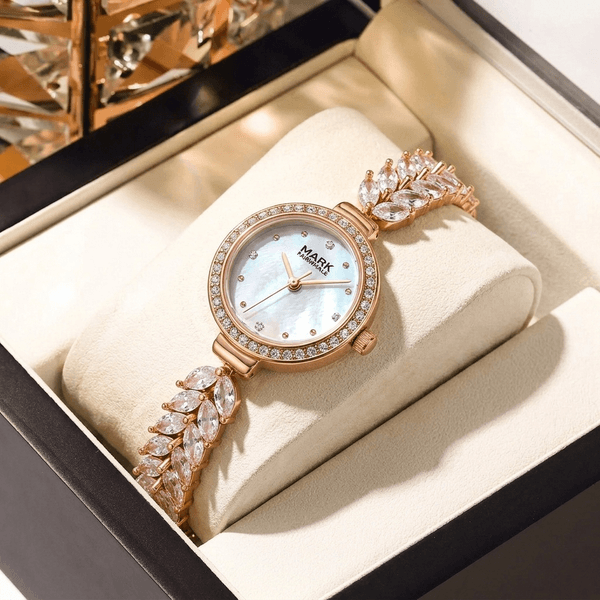 MARK FAIRWHALE watch Alloy case ladies quartz wristwatch with alloy strap, factory direct sale and wholesale cooperation, fully set with diamonds3020