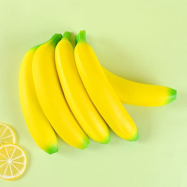 PU Banana Squishy Toy Realistic Fruit Squeeze Toy Decor & Stress Relief Prop Wholesale BY SEA