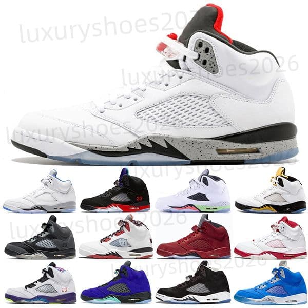 White X Sail 5 5s Basketball Shoes Black Muslin Top 3 Michigan Island Green Easter Pink Foam Infrared 23 Blue Red Suede Mens Sneakers E3