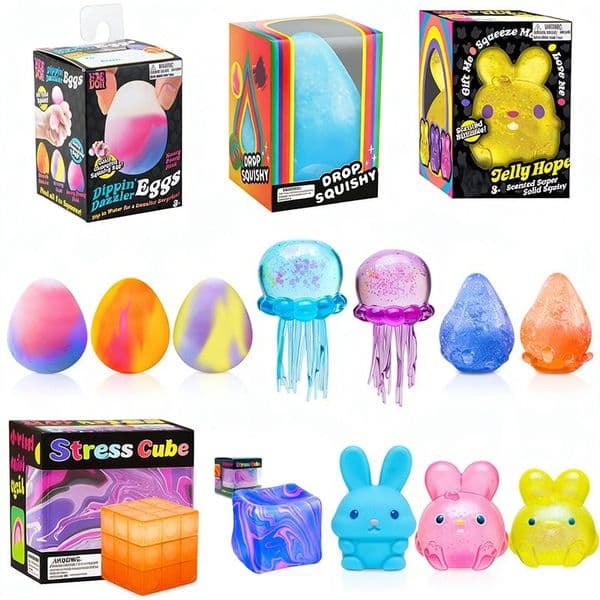 New Nee Dohh Jelly Squish Blind Box Soft Squishy Fidget Toy Stress Relief Sensory Ball Silent High Elastic Anxiety Relief Toy