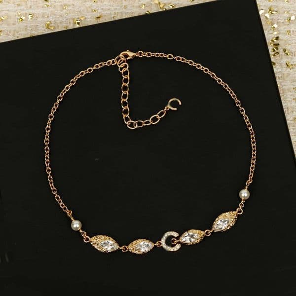 2026 Luxury quality charm pendant necklace with diamond in 18k gold plated stud earring have stamp PS6559B