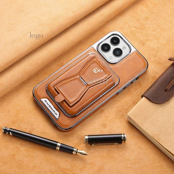 Magnetic Card Holder Stand Apple 16 Pro Max Phone Compatible with iPhone 15 Shockproof 14 Men 13 Women 12 Leather Case