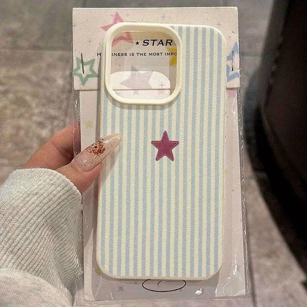 Blue Striped Star Aesthetic Lichee Pattern Phone Case For Xiaomi 14T Pro 5G 15 14 13 13T Silicone Soft Shockproof Bumper Cover ddmythur