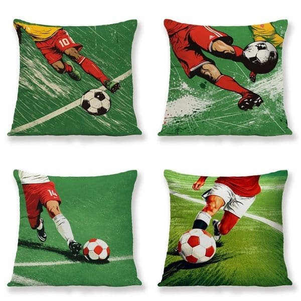 World Cup Football Pillow Case Cover 45x45cm Soccer Sports Themed Cushion Cover for Living Room Bedroom Sofa Decor