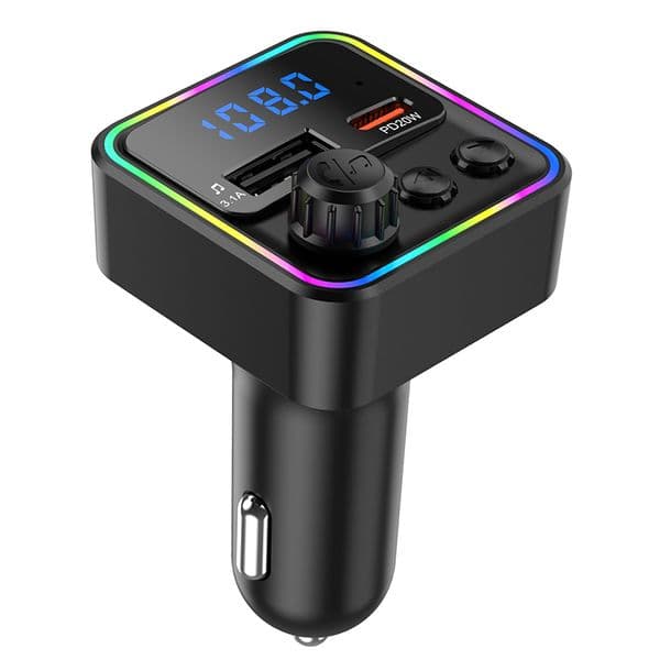 Multi-functional cigarette lighter car Bluetooth MP3 player with PD20W fast charging for mobile phones Bluetooth 5.4