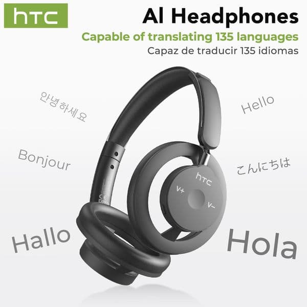 HTC HP06 AI Translator True Wireless Earbuds Bluetooth 6.0 Open-Back Smart Headphones Compatible with Computers and Phones