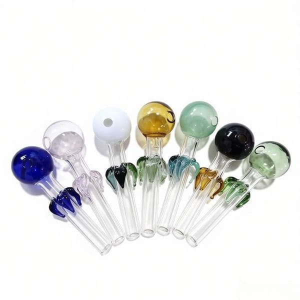 Wholesale 4inch Thick heady colorful Glass oil burner Pipes Manufacture Hookah bongs Extended colored fish shape glass straw tube nails pipe for smoking