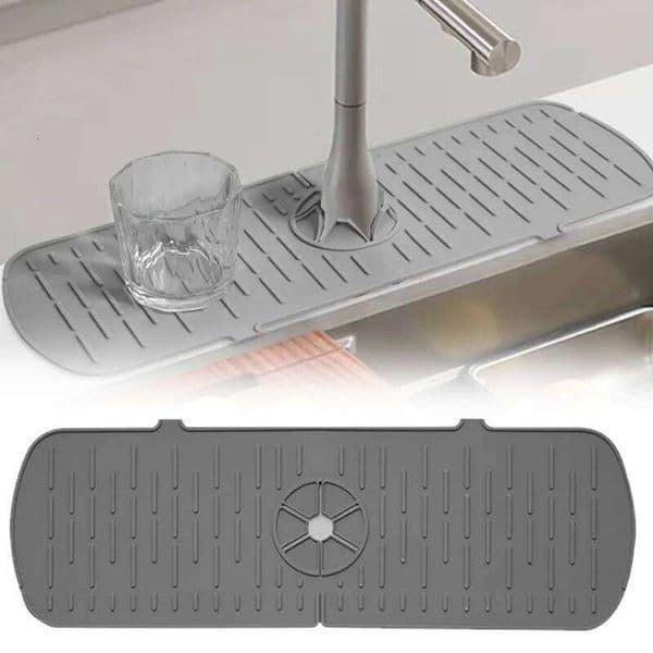 Kitchen Silicone Faucet Water Catcher Mat Sink Large Size Splash Pad Countertop Drain Drying Protector Bathroom