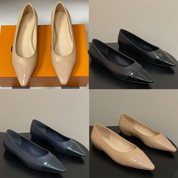 Ladies Ballerinas Designer Asakuchi Flat Shoes Womens Leather Sandals Classic Retro Versatile Genuine Leather Outsole Sizes 35 41