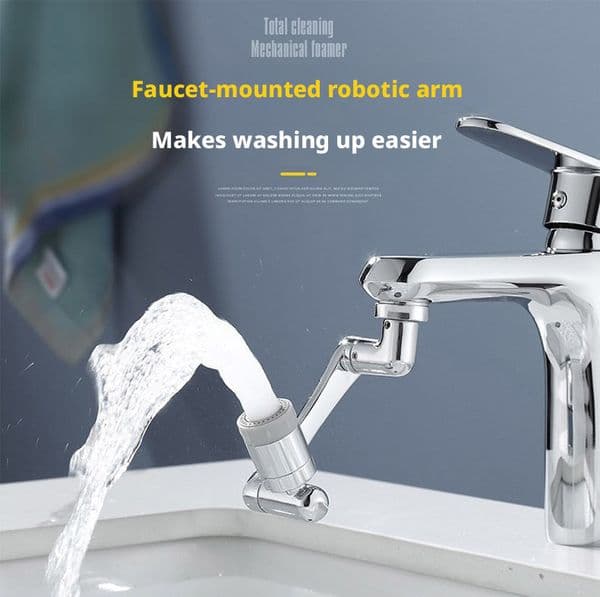 1080° Rotatable Faucet Extender, Dual-Mode Water Saving Tap Aerator, Universal Splash Filter Nozzle with Robotic Arm