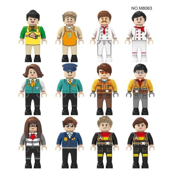 Types Of Community Resident Building Block Figures 23x23x3cm