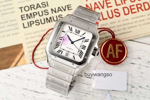 Top quality santoss watch mens watch watches 1847MC mechanical movement super clone watch smartlink system sapphire crystal glass 39.8mm 35.1mm 27mm with box S6JB