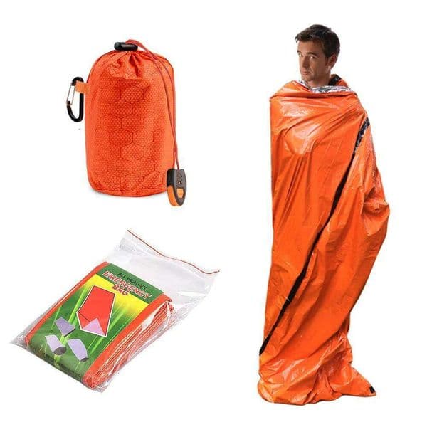 Outdoor Emergency PE Aluminum Film Warm Windproof Waterproof Portable Survival Sleeping Bag for Camping Hiking