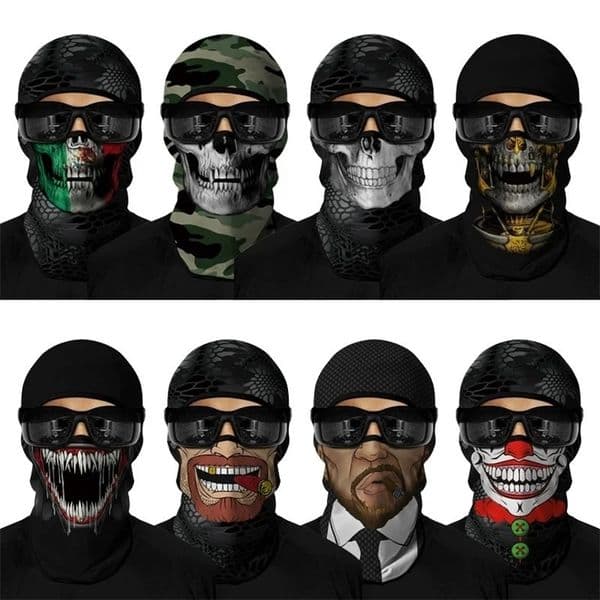 Winter Skull Balaclava Motorcycle Full Face Mask Snood Bandana Outdoor Neck Gaiter UV Protection Cycling Mask Headgear Balaclava 251202BJ
