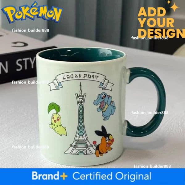 Pokemon Japanese Creative Cartoon Style Ceramic Mug Single Ear Handle Two Tone Coffee Cup Office Home Gift For Anime Lovers