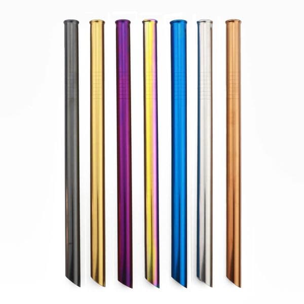 215*12mm 304 Colorful Stainless Steel Straw Reusable Drinking Straws Straight Metal Straw Tea Coffee Tools