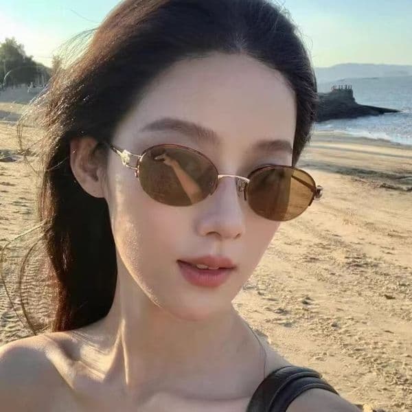2026 New Metal Old Money Style Retro Oval Sunglasses for Women, UV Protection Sunshade Glasses