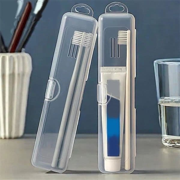 WORTHBUY Toothbrush Case Transparent Plastic Organizer Box Portable Toothbrush Holder Toothpaste Toothbrush Storage Container 251229BJ