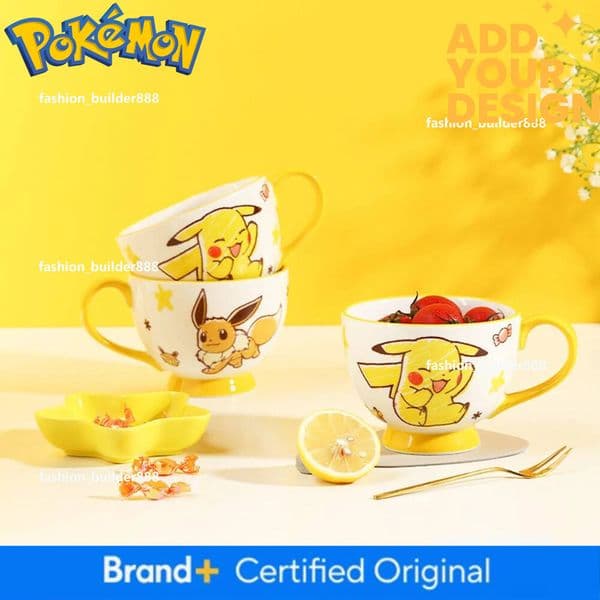 Cute Pikachu Pattern Ceramic Mug Creative Design Large Capacity Cup Cartoon Style Breakfast Cups For Home Office Mugs Use