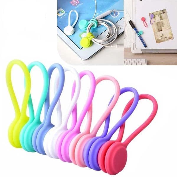 Cable Organizer Soft Silicone Magnetic Cable Winder Cord Earphone Storage Holder Clips Cable Winder For Earphone Data Cable
