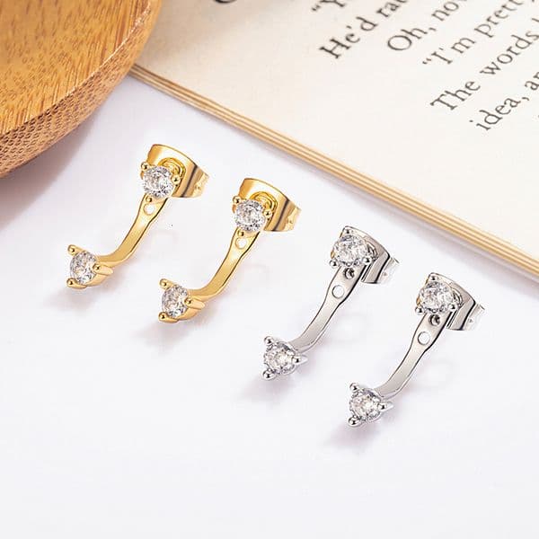 Free shipping Cross-border back-hanging earrings with niche design, light luxury, fashionable versatile an and n earrings, dual-wear ear accessories for women