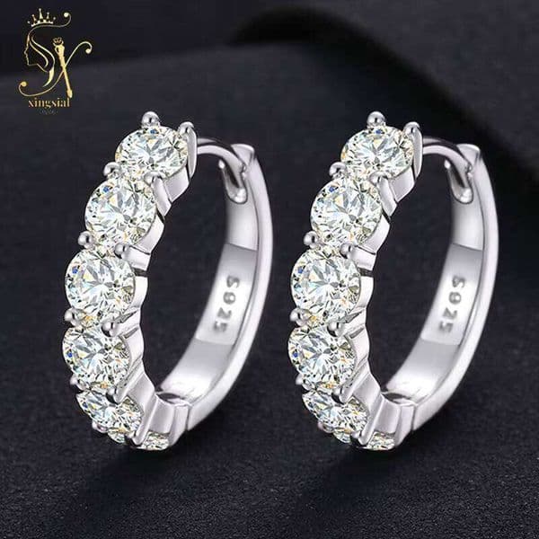 GRA Certified Luxury 2-5mm Cut D VVS Diamond Stud 925 Silver High Quality Hypoallergenic Hip Hop Moissanite Earrings