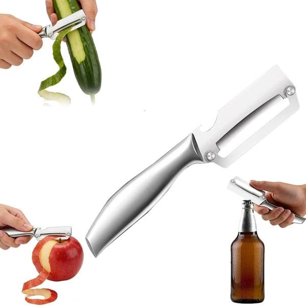 Multi-Functional Vegetable Peeler for Kitchen, Fruit Peeling Peeler,stainless steel sharp blade with bottle opener, suitable for fruits and vegetables, pumpkin cane
