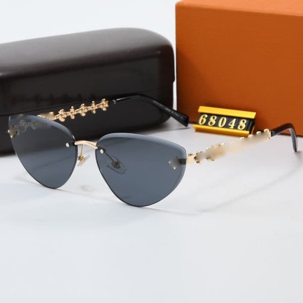 Lvity Shade Sunglasses For Woman Man Designer Luiviton V-Letter Polarized Sunglasses For Women Men Luxury Shades Luxury Sun Glasses UV400 Cat Eye Triangle Glasses