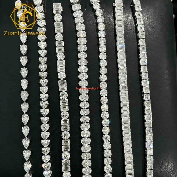 Luxury 10K 14K 18K Gold CVD/HPHT Pear Fancy Heart Cut VVS Lab-Grown Diamond Unisex Tennis Bracelet with IGI Certificates