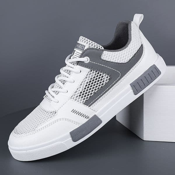 Spring Breathable Thin Hollow Casual Lightweight White Sneakers Men's Sports Mesh Shoes