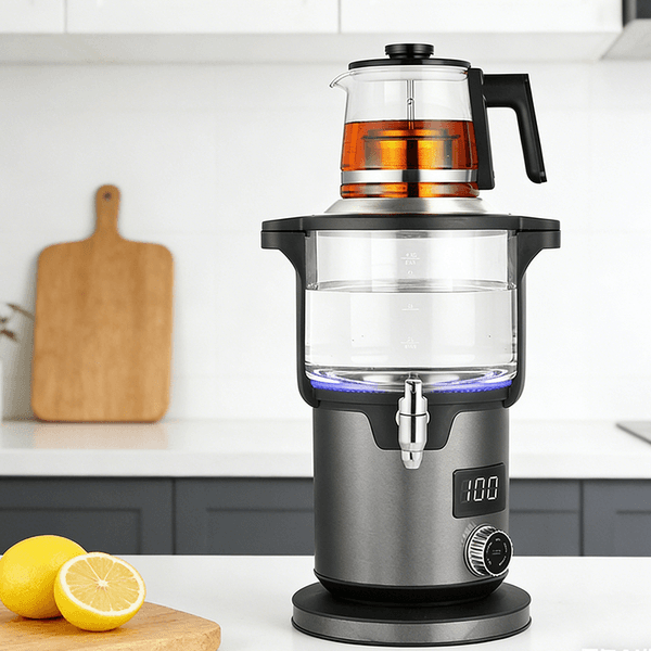 Factory Wholesale Turkish Style Electric Black Samovar Tea Maker OEM ODM Automatic Temperature Control Keep Warm Kettle for Home Office Kitchen
