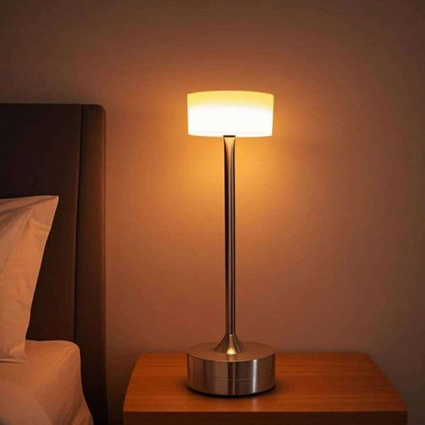 Modern minimalist USB dumbbell desk lamp - touch control, tri colored light, perfect for bedside and dining atmosphere