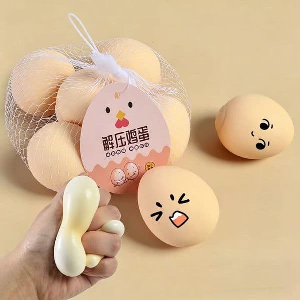 Needoh Egg Squeeze Toys Eggs Squishy Stress Reliever Funny Decompression Vent Egg Ball Educational Toy for Adults Kids Prank Gift